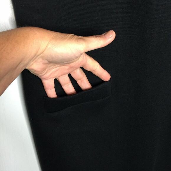 Vintage Lady Hazan Dress Sheath Sz 16 Lagenlook Black Sleeveless Layering Dress - Picture 6 of 6